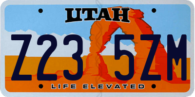 UT license plate Z235ZM