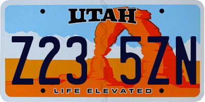 UT license plate Z235ZN