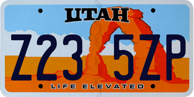 UT license plate Z235ZP