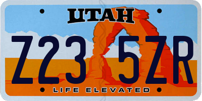 UT license plate Z235ZR