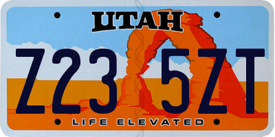 UT license plate Z235ZT