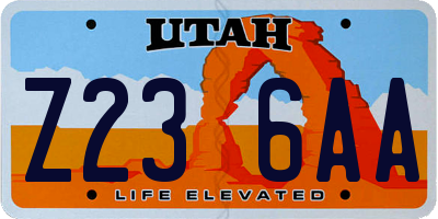 UT license plate Z236AA