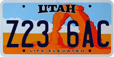UT license plate Z236AC