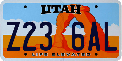 UT license plate Z236AL
