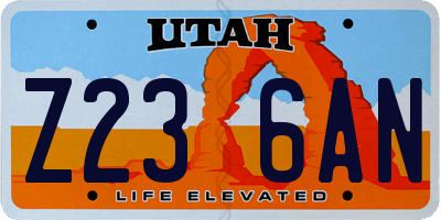 UT license plate Z236AN