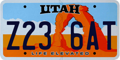 UT license plate Z236AT