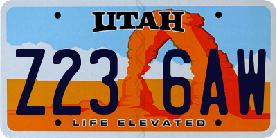 UT license plate Z236AW