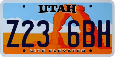 UT license plate Z236BH