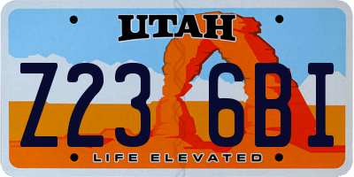 UT license plate Z236BI