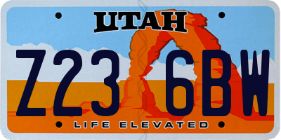 UT license plate Z236BW