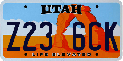 UT license plate Z236CK