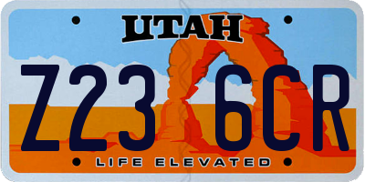 UT license plate Z236CR