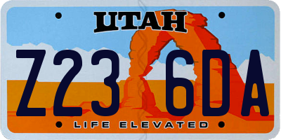 UT license plate Z236DA
