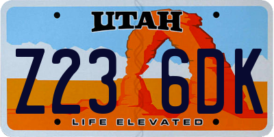 UT license plate Z236DK
