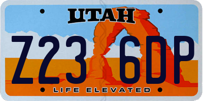 UT license plate Z236DP