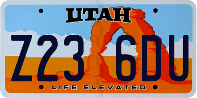 UT license plate Z236DU
