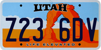 UT license plate Z236DV