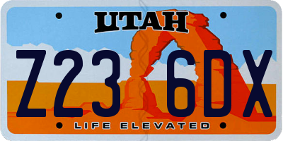 UT license plate Z236DX