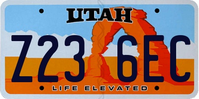 UT license plate Z236EC