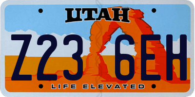 UT license plate Z236EH
