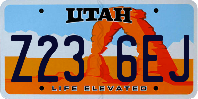 UT license plate Z236EJ