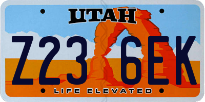 UT license plate Z236EK