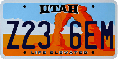 UT license plate Z236EM