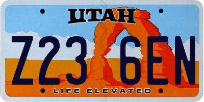UT license plate Z236EN