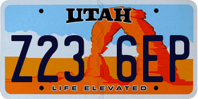 UT license plate Z236EP