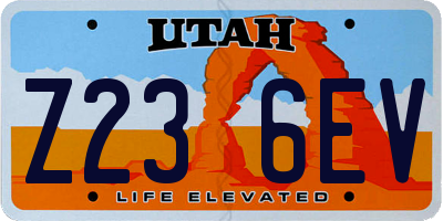 UT license plate Z236EV