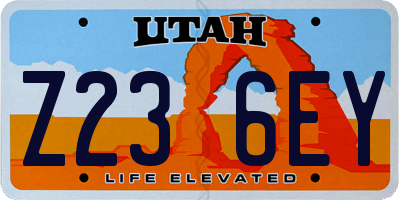 UT license plate Z236EY