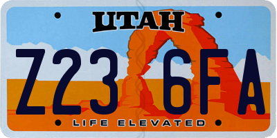 UT license plate Z236FA