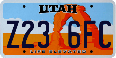 UT license plate Z236FC