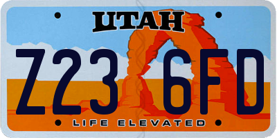 UT license plate Z236FD