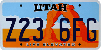 UT license plate Z236FG