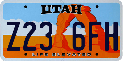 UT license plate Z236FH