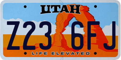 UT license plate Z236FJ