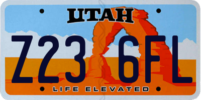 UT license plate Z236FL
