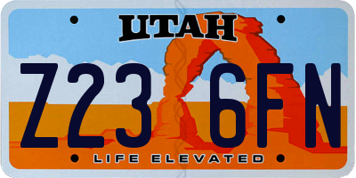 UT license plate Z236FN