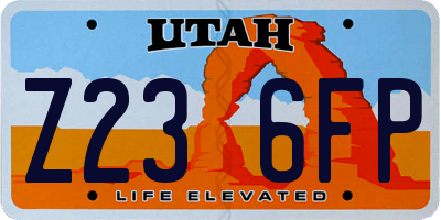 UT license plate Z236FP