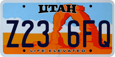 UT license plate Z236FQ