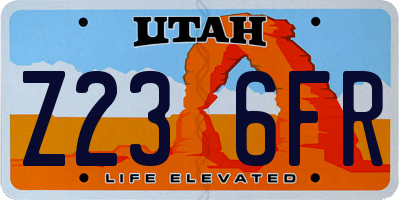 UT license plate Z236FR