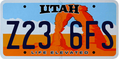 UT license plate Z236FS