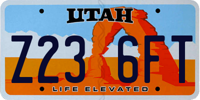 UT license plate Z236FT
