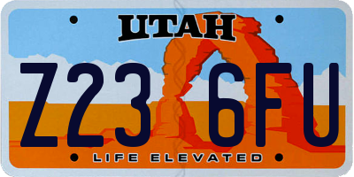 UT license plate Z236FU