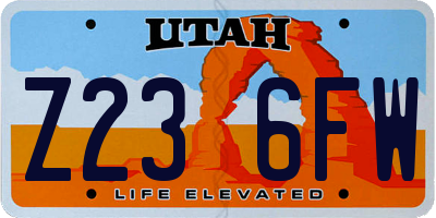 UT license plate Z236FW