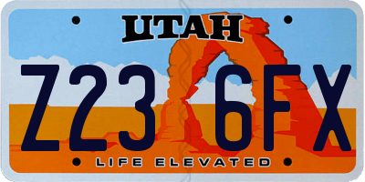UT license plate Z236FX