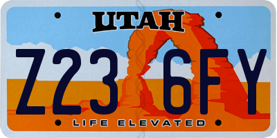 UT license plate Z236FY