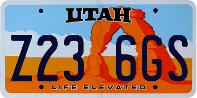 UT license plate Z236GS