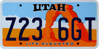 UT license plate Z236GT